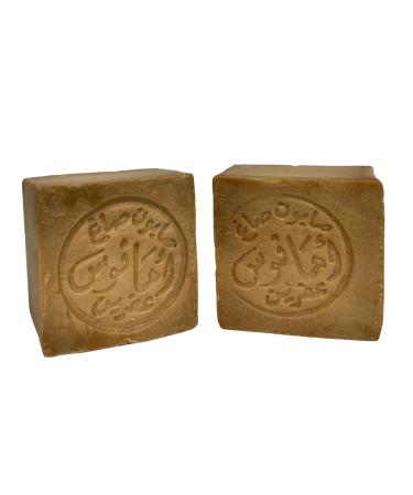 HayaT-Orient Traditional Aleppo Soap 200g - Pack of 2 - 60% Olive Oil & 40% Laurel - Handmade Natural & Moisturizing - Care for Sensitive Skin Face & Body Anti-blemish