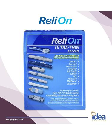 ReliOn Ultra-Thin Lancets 30-Gauge 100 Ct Bundle + Diabetes Care Guide - 2 Item Pack - Buy Online on GoSupps.com
