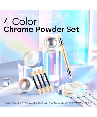 MODELONES Perle Poudre Ongles Blancs 13PCS Vernis avec 4 Fards Poudre & M taux Brillants 4 Nuanciers Ongles 4 Palettes Yeux 1 Stylo D tail - Buy Online on GoSupps.com