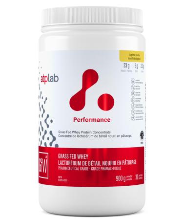 ATP LAB - Grass Fed Whey Protein Powder 900g (Vanilla Flavour)- Whey Protein Concentrate - Immune Recovery Muscle Growth Vanilla 900 g