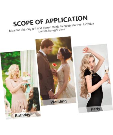 MAGICLULU 3 Sets Party Decoration Scrunchies Wedding Headpiece Bride Happy Birthday Sash Crown Party Decorative Crown Headband Gold Ceremonial Belt Alloy Material - Buy Online on GoSupps.com