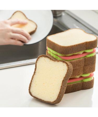 Toast Shape Dishwashing Sponge Washable Dishwashing Tools Pots and Pans Kitchen Accessories Home Cleaning Gadgets Sanwich Shape Sandwichstyle1piece - Buy Online on GoSupps.com