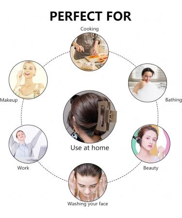 Somnr 3 PCS Claw Hair Clips for Women and Girls 3.4"ABS Material Anti Slip Strong Hold Rectangle Hair Claw Matte Texture Hair Claw Clips for Thick Hair gray brown purple - Buy Online on GoSupps.com