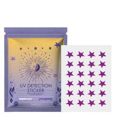 UV Stickers 24 Reminder Tablets Sun Cream Application SPF Broad Spectrum Reminder Water Resistant Reapplication for Outdoor Camping Sport Travel