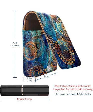 Buy Vintage Mandala Flower Lipstick Case | Leather Lip Gloss Organizer with Mirror | Mini Lipstick Holder Bag for Travel - International Shipping - Buy Online on GoSupps.com