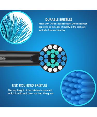 Wokuqiu Attachment Brushes for Oral-B Electric Toothbrush - 16 Precision Replacement Brush Heads Compatible with Smart Vitality Genius Triumph Teen & Kids - 8 White & 8 Black - Buy Online on GoSupps.com