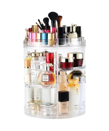 Boxalls make -up organizer rotatable 360 large beauty cosmetics organizer 8 -layer Skincare organizer clear make -up storage organization karusll perfume - oversize 1 piece (1 Pack) transparent