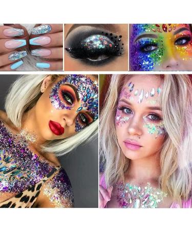 Yeweian Gold Body Glitter Gel - Liquid Holographic Chunky Glitter for Face, Lips, Eyes, Nails, and Hair - Festival Rave Accessories - 50g - Buy Online on GoSupps.com