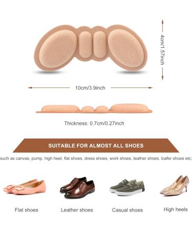 Riootlnm Heel Pads - Shoe Inserts for Loose Shoes | Blister Protection & Comfort Grips for Women & Men | 4 Pairs Rosy Brown & Black - Buy Online on GoSupps.com