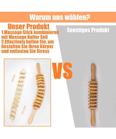 Beeryfun Maderotherapy Set - 2-Piece Wood Massage Device & Roller for Cellulite Relief - Natural Pain Relief for Neck Legs and Back - Buy Online on GoSupps.com