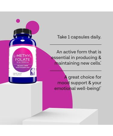 L-Methylfolate 10mg - MTHFR Support & Brain Supplement - 90 Vegan Capsules - Buy Online on GoSupps.com