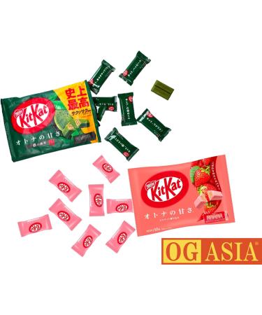  OG ASIA Kitkat Chocolate Bars - Strawberry and Matcha - from Japan - OG ASIA - 2 x 111g - Buy Online on GoSupps.com