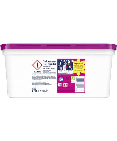 Surf Tropical Lily 3 in 1 Capsules - 32 Washes, Long Lasting Fragrance & Brilliantly Clean Laundry - Buy Online on GoSupps.com