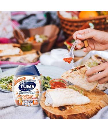 TUMS Chewy Bites Orange and Cream Extra Strength Antacid - 60ct for Heartburn Relief - Buy Online on GoSupps.com