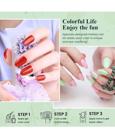 Phoenixy Gel Nail Polishes Starter Kit - 12 Colors Set with UV/LED Lamp - Soak Off, Glossy Matte Finish - DIY Nail Art at Home | 12 Summer Breeze - Buy Online on GoSupps.com