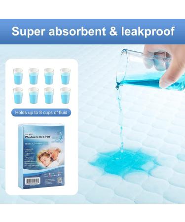 Reusable Bed Pads for Seniors & Children - 34 x 36 Inch (Pack of 2) - Upgraded 5-Layer Absorbency - Leakproof - Ideal for Incontinence, Potty Training, Sofa & Wheelchair - Buy Online on GoSupps.com