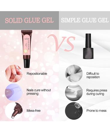 NAILGIL Solid Nail Glue Gel for False Nail Tips Press on Nail Glue Hard Acrylic Nail Glue Gel for Salon Manicure Glue Adhesive DIY at Home Need UV Led Cured - Buy Online on GoSupps.com