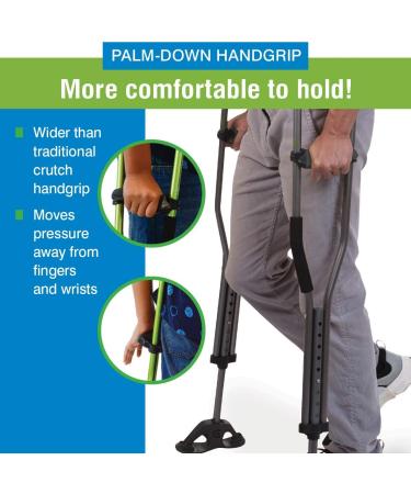 Dynamo Sport Swings Lightweight Crutches for Recovery 4'6-5'2 Small (Pack of 2) - Shock-Resistant, Grippy Feet for Confidence & Comfort, Anti-Slip Back Strap - Buy Online on GoSupps.com