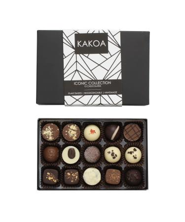 Kocao iconic chocolate box - 15 vegan chocolates/brownie coffee caramel caramel liqueur luxury chocolate base free of dairy products 15 - Iconic vegan chocolate - Buy Online on GoSupps.com
