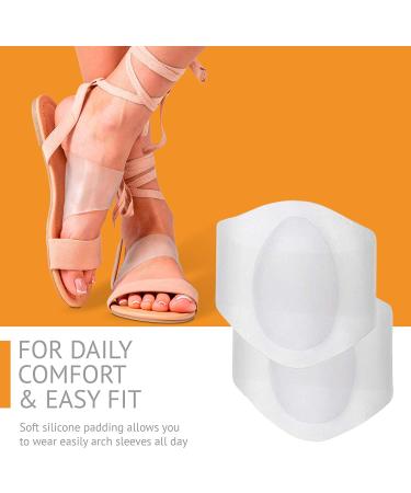 Soft Silicone Gel Arch Support Set for Flat Foot Pain Relief - 2 Pairs for Men and Women | Plantar Fasciitis Cushioned Sleeves with Arch and Heel Spurs Support - Buy Online on GoSupps.com