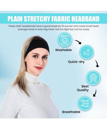 Gekvo 9cm Black Unisex Headband for Women - Stretchy Headband for Workout, Yoga, Running - Sweat-Wicking and Breathable Hair Band - Buy Online on GoSupps.com