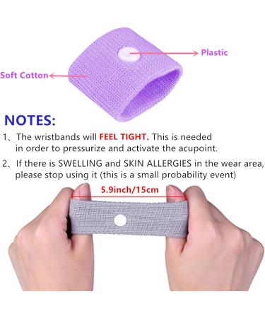 Kids Travel Sickness Bands - 2 Pairs Anti-Nausea Wristbands for Car, Sea, and Air Travel - Pink & Light Purple - Buy Online on GoSupps.com