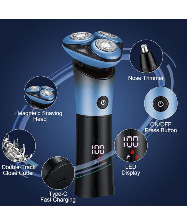 Men's Electric Razor - SOPPY Cordless Shaver with 360 Magnetic Head Rechargeable Wet/Dry IPX7 Waterproof - Perfect Gift for Husband or Dad - Buy Online on GoSupps.com