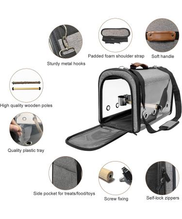 Portable Lightweight Bird Carrier Travel Cage with Stand - Blue Transparent Breathable Design for Pet Parrots - Portable Bird Travel Bag - Buy Online on GoSupps.com