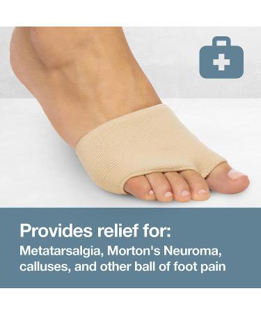 ZenToes Metatarsal Pads - Ball of Foot Pain Relief Cushions for Men and Women - 2 Pairs Medium Beige Fabric Sleeves with Gel Inserts - Sesamoiditis, Metatarsalgia, Morton's Neuroma - Buy Online on GoSupps.com