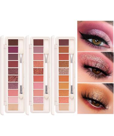 3Pcs Eye Shadow Glazed Eyeshadow Plate 10 Colors Eye Shadow Plate Makeup PalettesMakeup - Buy Online on GoSupps.com