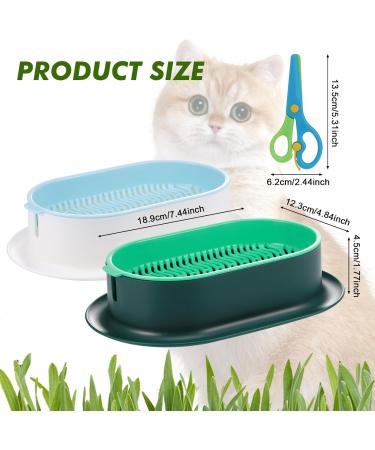 Hejo 2 PCS Cat Grass Seed Tray Plant Bowls for Cat Grass Catnip Cat Grass Box with 1 Plastic Scissors Plastic Soil Free Cat Plant Planting Box for Planting Cat Grass - Buy Online on GoSupps.com
