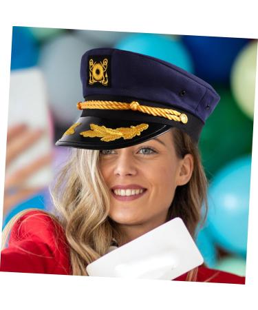 LIFKOME Navy Cap Captain Hat for Decor Captain Hats Admiral Hat Captain Cap Costume Party Captain Hat Yacht Costume Party Hat Navy Costume Accessory Marine Cosplay Hats Polyester - Buy Online on GoSupps.com