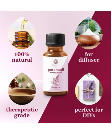 Patchouli Essential Oil - 100% Pure & Certified | Essential Delights (1 oz) - Buy Now for Aromatherapy & Wellness - Buy Online on GoSupps.com