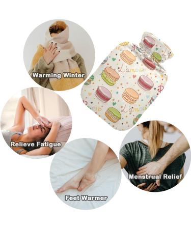 NAANLE Sweet Macaron Hot Water Bottle - 1L Transparent Heat Bottle for Bed Hand & Feet Warmer | Pain Relief & Cold Therapy - Buy Online on GoSupps.com