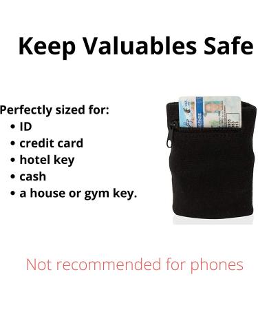 Suddora Zipper Wrist Pouch - Sweatband/Wristband Wallet for Keys, ID, Cards, Cash (Black) - Buy Online on GoSupps.com