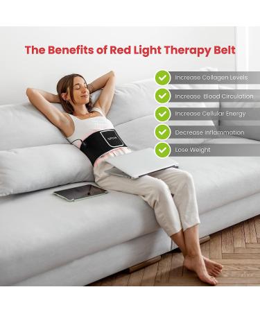 Opove Red Light Therapy Belt for Tissue Repair & Pain Relief | Near-Infrared 660nm & 850nm Wavelengths | Flexible Portable Lipo Wrap for Joints & Back - R1 Gray - Buy Online on GoSupps.com