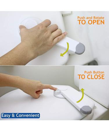 Baby Proof Toilet Seat Lock - Easy 3M Adhesive Installation | Child Safety Lock for Most Toilets - White (1 Pack) - Buy Online on GoSupps.com