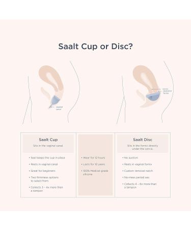 Saalt Soft Menstrual Cup - Super Soft and Flexible - Best Sensitive Cup - Wear for 12 Hours - Made in USA (Grey Small) - Buy Online on GoSupps.com