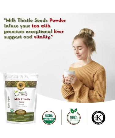 Organic Way Milk Thistle Seeds Powder (Silybum Marianum) - Herbal Tea | European Wild-Harvest | Organic & Kosher Certified | Non GMO & Gluten Free | USDA Certified | Origin - Albania 2 Oz (Pack of 1) 2 Ounce (Pack of 1) - Buy Online on GoSupps.com