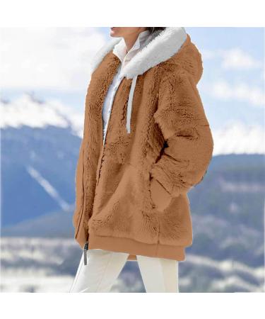 HANXIULIN Women's Oversize Plush Fleece Jacket - Warm Lined Winter Coat in Khaki & Color Variations - Casual Faux Fur Cardigan for Cold Weather - Shop Now! - Buy Online on GoSupps.com