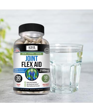Kaya Naturals Mobility Flex Aid - Mobility Support Supplement for Men and Women - Turmeric Capsules with Glucosamine Sulfate - for Knee Support and Mobility Health - 30 Count 30 Count (Pack of 1) - Buy Online on GoSupps.com