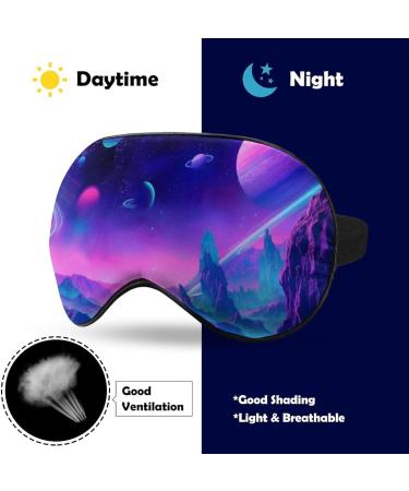 Blacklight Planet Light Sleep Eye Mask & Blindfold - Elastic Strap for Women Men Sleep, Travel, Nap - Buy Online on GoSupps.com