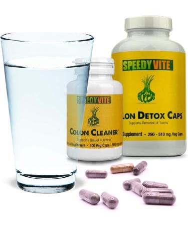 Complete Colon Detox & Cleanse Set - 290 Veg Caps & 100 Tablets for Ultimate Detoxification - International Shipping Available - Buy Online on GoSupps.com