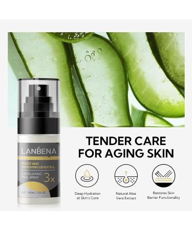 LANBENA Body and Face Peeling Spray - Exfoliating Care for Hands Knees Elbows & More with Natural Aloe Vera - 30ml International Shipping Available - Buy Online on GoSupps.com