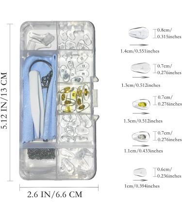 25 Pairs Silicone Screw-in Nose Pads for Eye Glasses Repair Kit | Includes Screws, Screwdriver, Tweezers, Cleaning Cloth - Buy Online on GoSupps.com