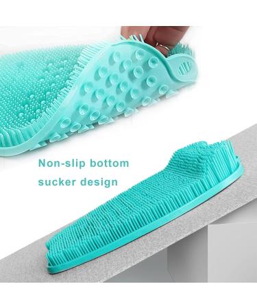 AXLOFO Shower Foot Scrubber Mat XL Larger Size Foot Massager Mat with Non-Slip Suction Cups - Cleans Exfoliationl Massages Your Feet Without Bending Foot Circulation & Relieve Tired Feet Mat-green - Buy Online on GoSupps.com