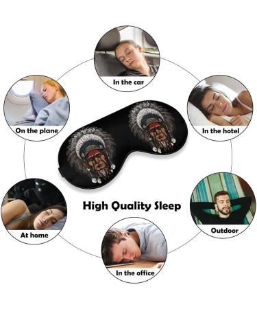 Native American Indian Warrior Sleep Mask Eye Cover - Adjustable Strap, Blocks Light, Ideal for Sleeping, Travel, and Nap - Men and Women - Buy Online on GoSupps.com