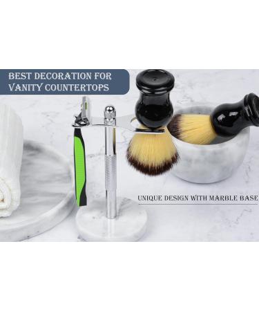 GMYIAK Razor and brush stand razor holder with marble base is more stable the base does not rust and the fitted protective distance protects your worktop a gift (white) - Buy Online on GoSupps.com