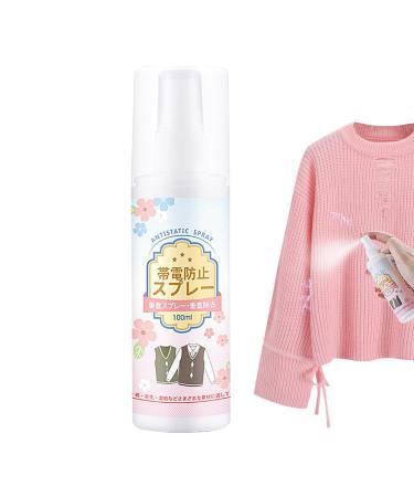 Static Removal Spray 100ml Fabric Freshener and Ironing Aid for Clothes Portable Safe Wrinkle Removal Spray for Clothes Fabrics