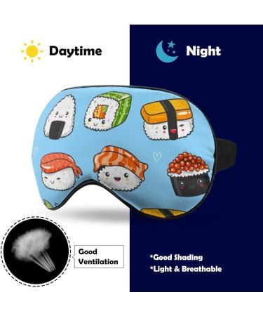 Kawaii Sushi Sleep Mask - Adjustable Strap Eye Cover for Sleeping, Blocking Light - Men and Women - Buy Online on GoSupps.com